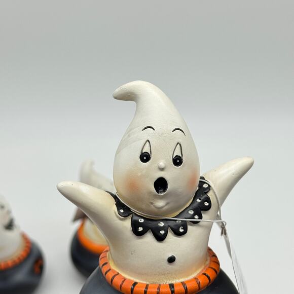 New Johanna Parker 3 Cutie Ghosts In Jack O Lantern Cauldron Halloween Ghost Set - Picture 7 of 8